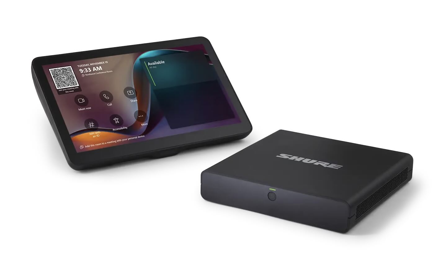 Shure IntelliMix™ Room Kits: IntelliMix Foundation System mit vorinstallierter DSP-Software, Touch-Panel und Netzwerk-Switch.