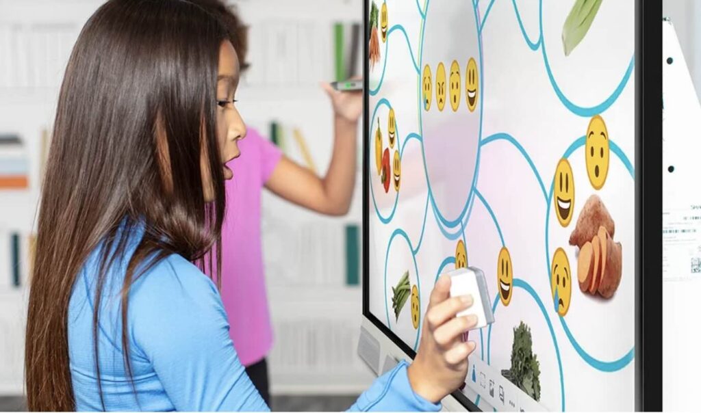 SMART Board RX-Serie – Interaktive Displays für modernes Lernen | 4K, iQ-Technologie, Android 13 und hier mit Stempeln. Ideal für Vor- und Förderschulen